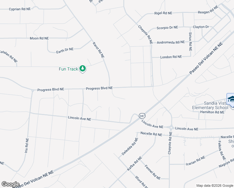 map of restaurants, bars, coffee shops, grocery stores, and more near 6025 Crescent Court Northeast in Rio Rancho