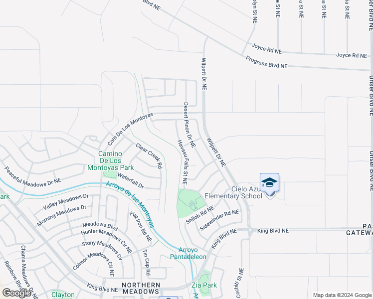map of restaurants, bars, coffee shops, grocery stores, and more near 3812 Havasu Falls Street Northeast in Rio Rancho