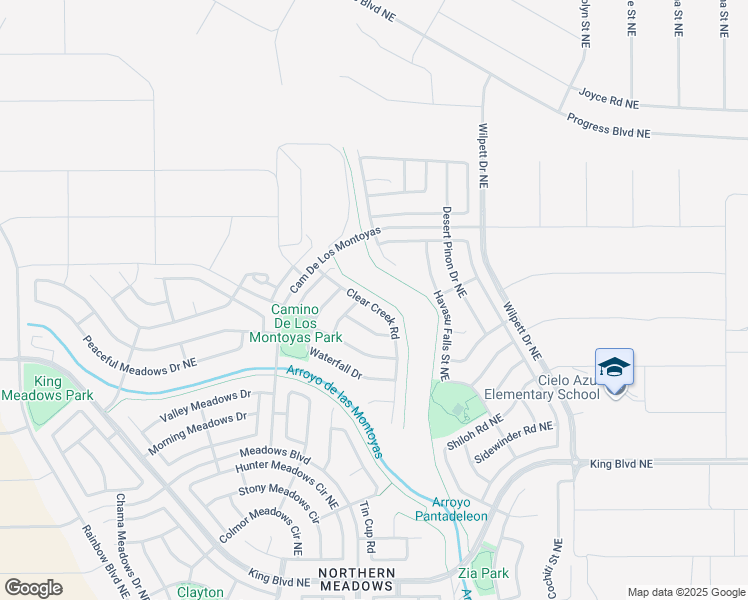 map of restaurants, bars, coffee shops, grocery stores, and more near 3756 Clear Creek Road in Rio Rancho