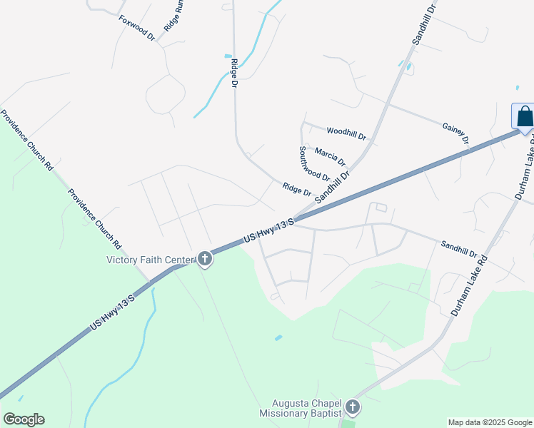 map of restaurants, bars, coffee shops, grocery stores, and more near 105 Drake Village Drive in Goldsboro