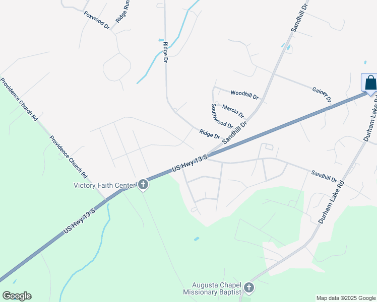 map of restaurants, bars, coffee shops, grocery stores, and more near 105 Drake Village Drive in Goldsboro