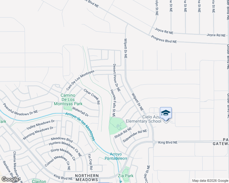 map of restaurants, bars, coffee shops, grocery stores, and more near 3816 Havasu Falls Street Northeast in Rio Rancho