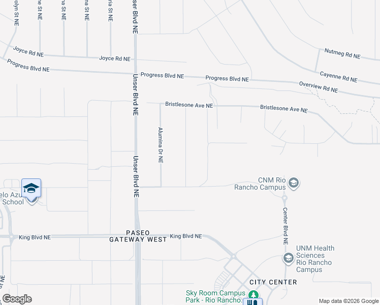 map of restaurants, bars, coffee shops, grocery stores, and more near Highlonesome Drive Northeast in Albuquerque