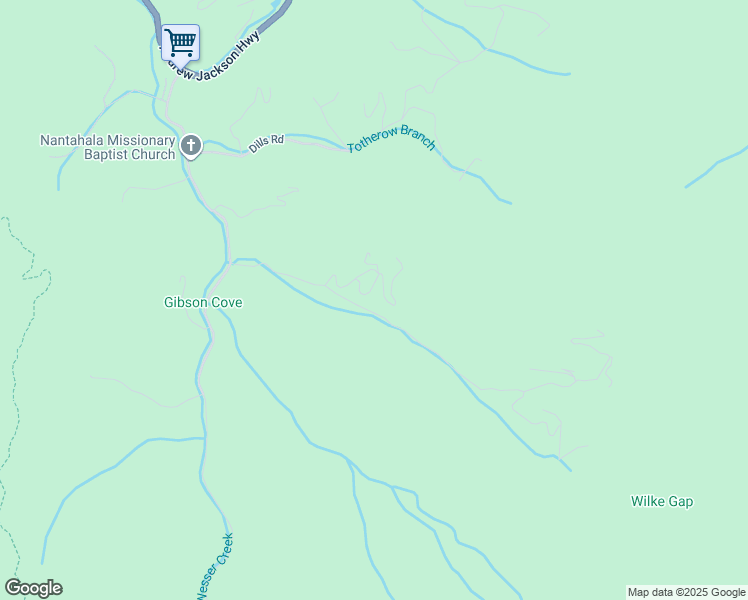 map of restaurants, bars, coffee shops, grocery stores, and more near 335 Gassaway Road in Bryson City
