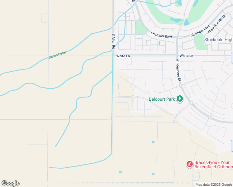 map of restaurants, bars, coffee shops, grocery stores, and more near 3719 Pathway Court in Bakersfield