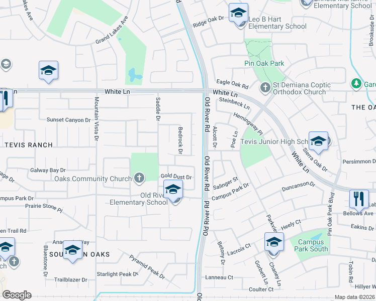 map of restaurants, bars, coffee shops, grocery stores, and more near 9711 Touchstone Drive in Bakersfield
