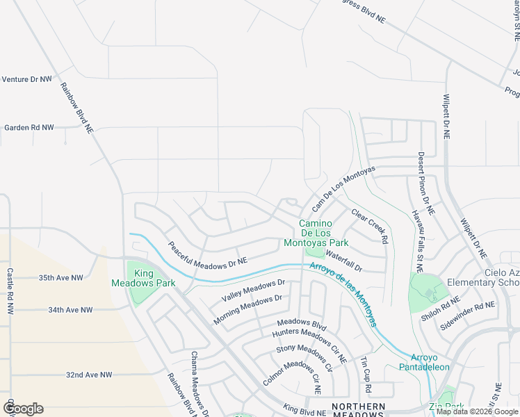 map of restaurants, bars, coffee shops, grocery stores, and more near Sunny Meadows Drive in Rio Rancho