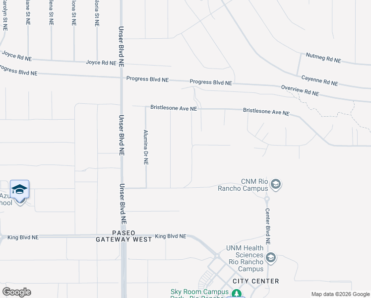 map of restaurants, bars, coffee shops, grocery stores, and more near Highlonesome Drive Northeast in Albuquerque