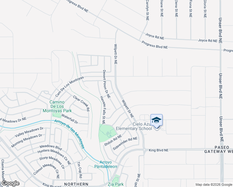 map of restaurants, bars, coffee shops, grocery stores, and more near 3812 Oasis Springs Road Northeast in Rio Rancho