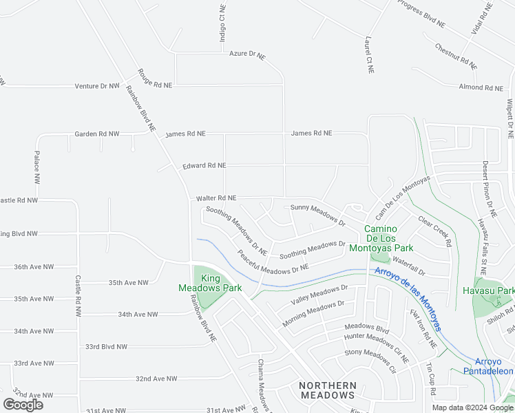 map of restaurants, bars, coffee shops, grocery stores, and more near 368 Whispering Meadows Drive in Rio Rancho