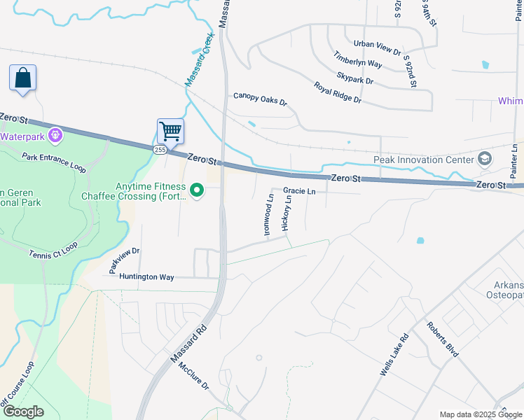 map of restaurants, bars, coffee shops, grocery stores, and more near 6119 White Oak Circle in Fort Smith