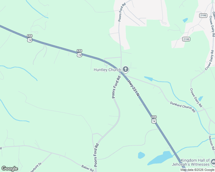 map of restaurants, bars, coffee shops, grocery stores, and more near 932 Poors Ford Road in Rutherfordton