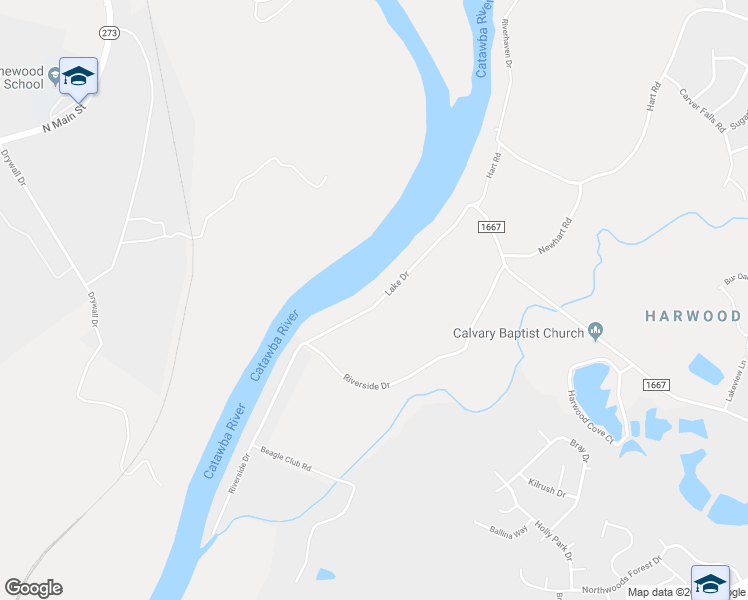 map of restaurants, bars, coffee shops, grocery stores, and more near 1609 Lake Drive in Charlotte