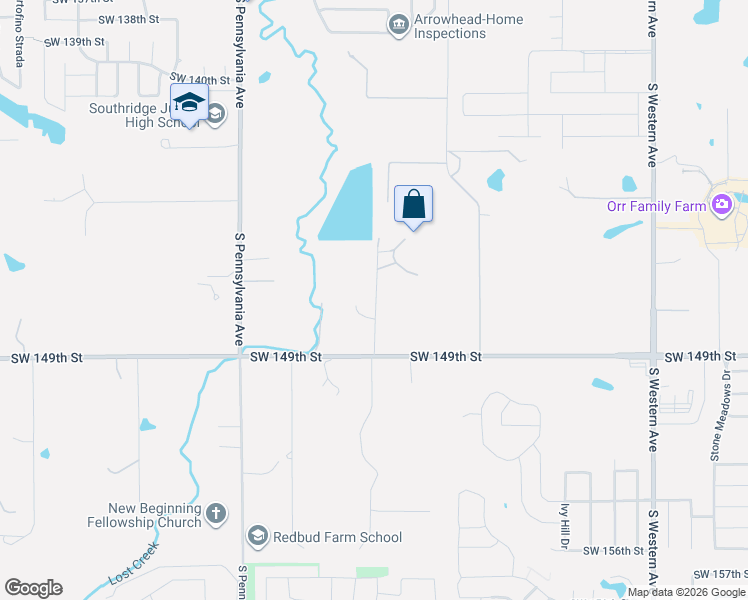map of restaurants, bars, coffee shops, grocery stores, and more near 14701 South Indiana Avenue in Oklahoma City