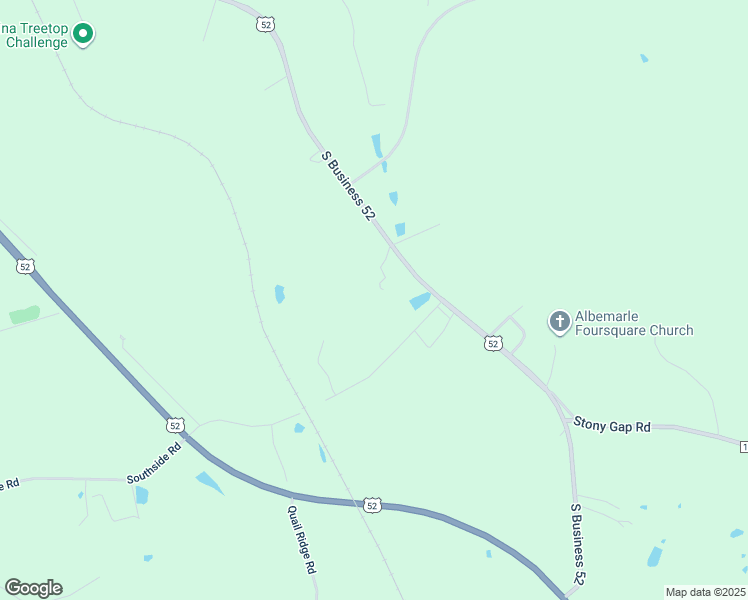 map of restaurants, bars, coffee shops, grocery stores, and more near 24453 South Business 52 in Albemarle