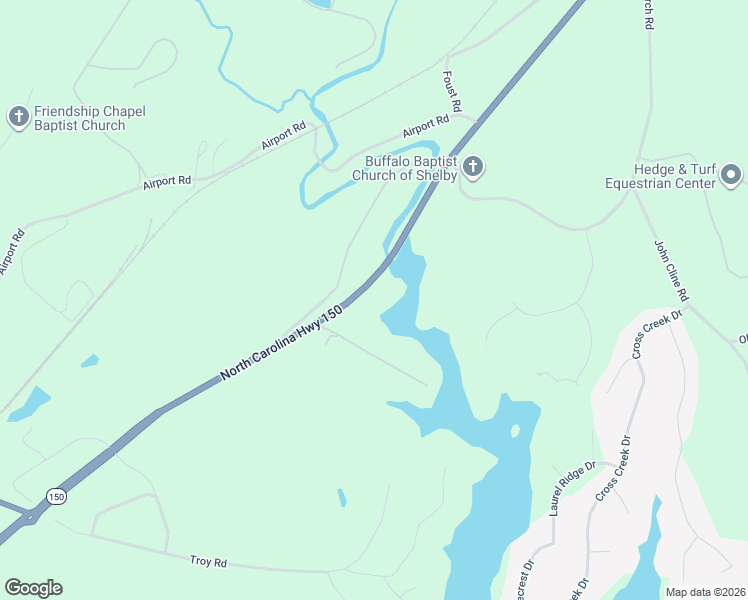 map of restaurants, bars, coffee shops, grocery stores, and more near 1260 Cherryville Road in Shelby