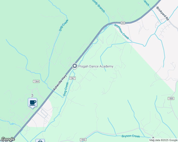 map of restaurants, bars, coffee shops, grocery stores, and more near 11 Sandrock Trail in Transylvania County