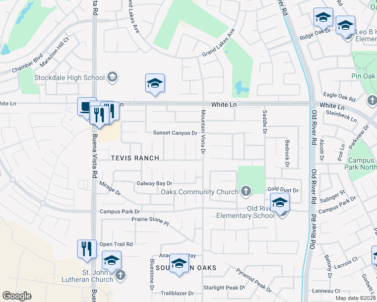 map of restaurants, bars, coffee shops, grocery stores, and more near 3604 El Hogar Court in Bakersfield