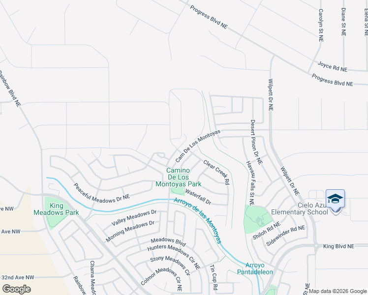 map of restaurants, bars, coffee shops, grocery stores, and more near 3848 Tranquil Meadows Drive in Rio Rancho