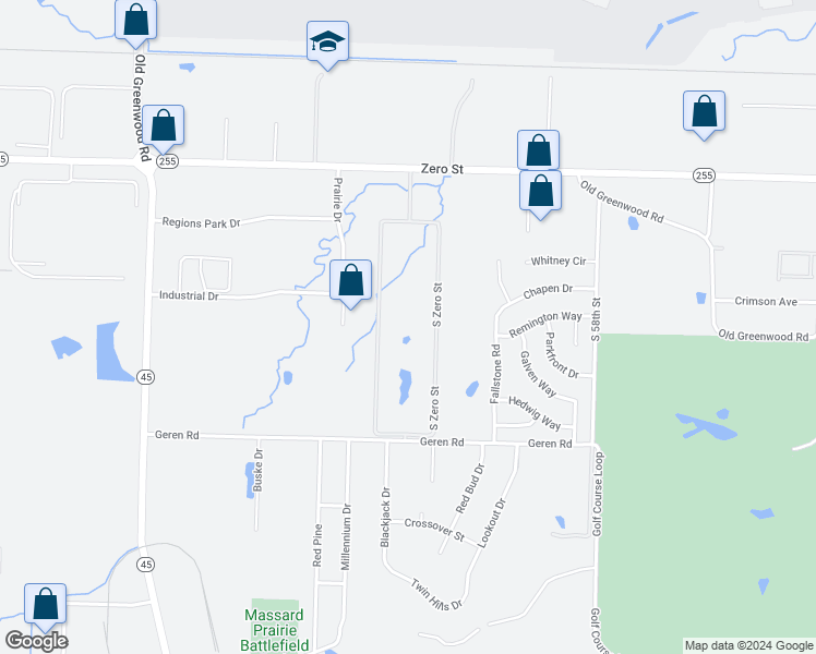 map of restaurants, bars, coffee shops, grocery stores, and more near 5100 South Zero Street in Fort Smith