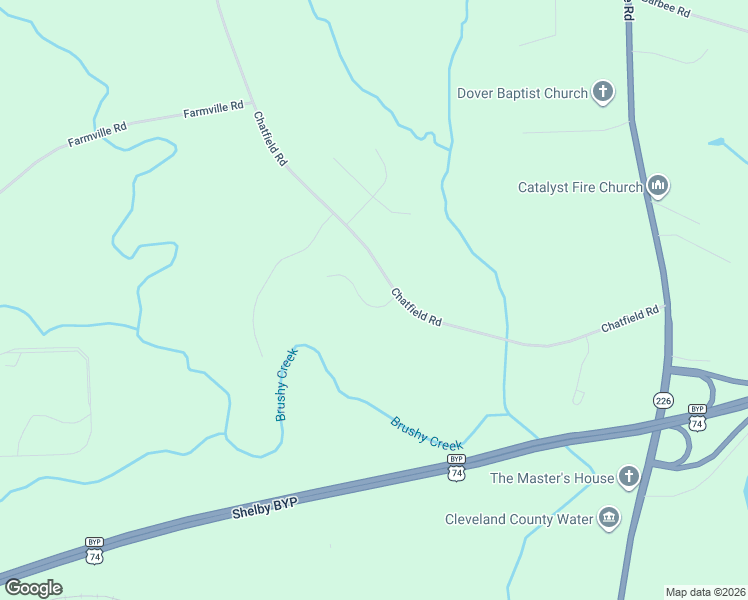 map of restaurants, bars, coffee shops, grocery stores, and more near 108 Quail Meadow Road in Shelby