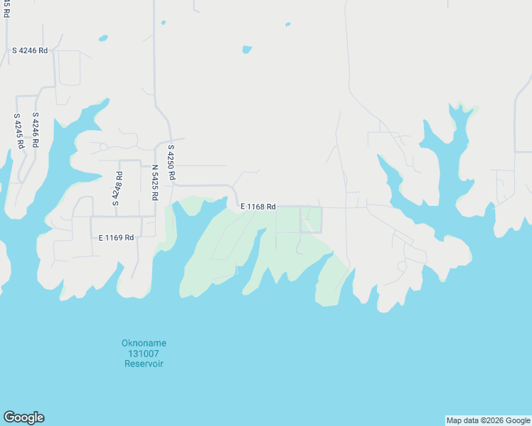 map of restaurants, bars, coffee shops, grocery stores, and more near 9900 East 1168 Road in Stigler