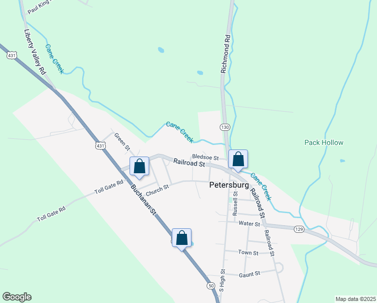 map of restaurants, bars, coffee shops, grocery stores, and more near in Petersburg