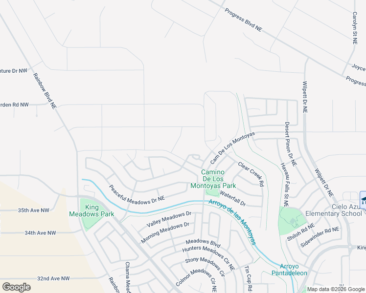 map of restaurants, bars, coffee shops, grocery stores, and more near 3910 William Road Northeast in Rio Rancho