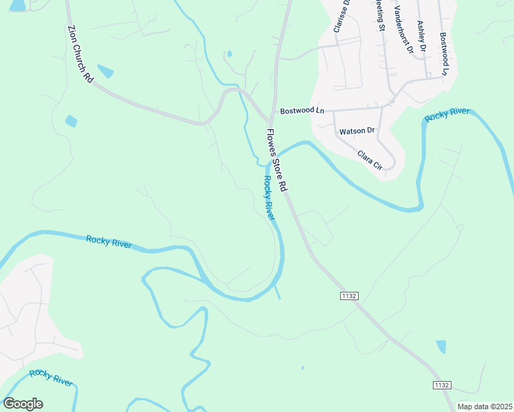 map of restaurants, bars, coffee shops, grocery stores, and more near 6758 Zion Church Road in Concord