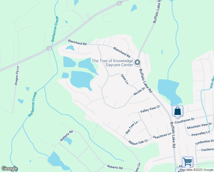 map of restaurants, bars, coffee shops, grocery stores, and more near 289 Nicole Drive in Sanford