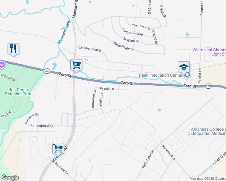 map of restaurants, bars, coffee shops, grocery stores, and more near 6108 Red Cedar Circle in Fort Smith