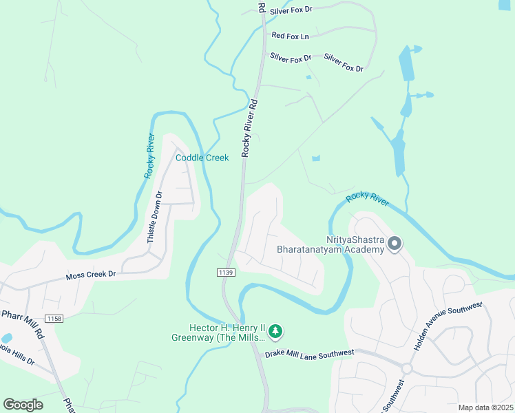 map of restaurants, bars, coffee shops, grocery stores, and more near 6808 Blake Brook Drive in Concord