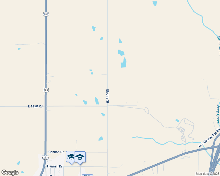 map of restaurants, bars, coffee shops, grocery stores, and more near 11686 North 1880 Road in Sayre