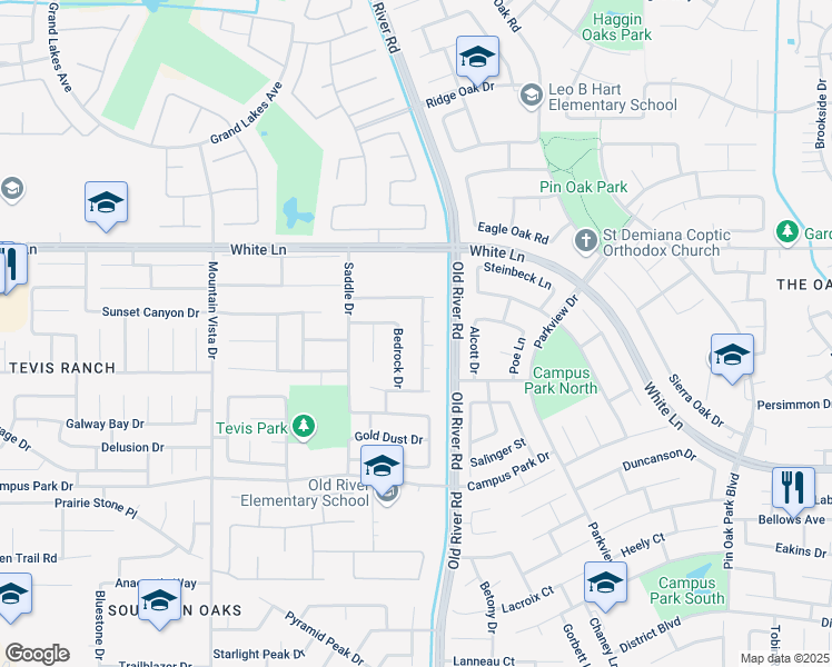 map of restaurants, bars, coffee shops, grocery stores, and more near 9711 Whitehead Court in Bakersfield