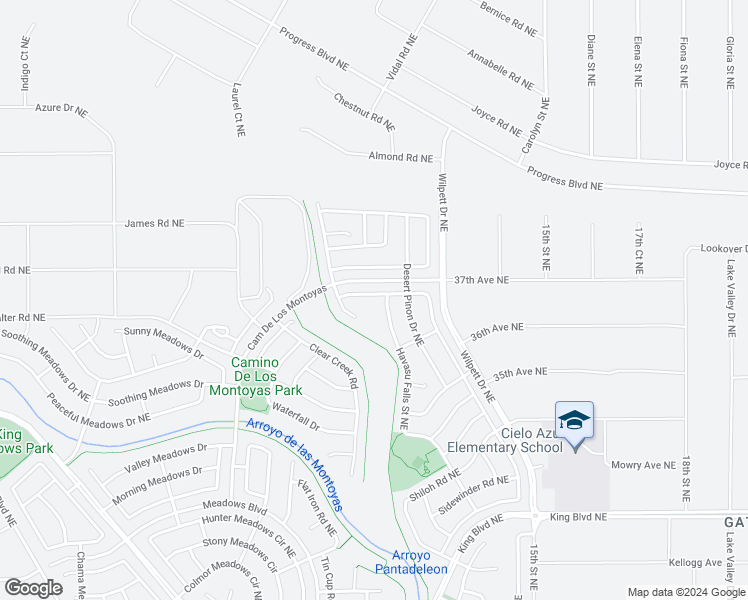 map of restaurants, bars, coffee shops, grocery stores, and more near 4031 Oasis Springs Road Northeast in Rio Rancho