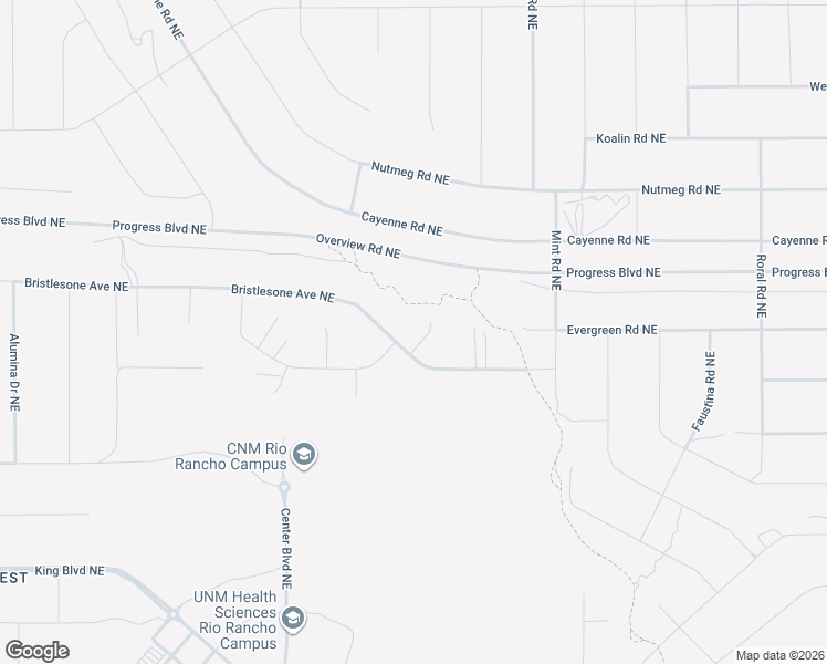 map of restaurants, bars, coffee shops, grocery stores, and more near Bristlesone Avenue Northeast in Albuquerque