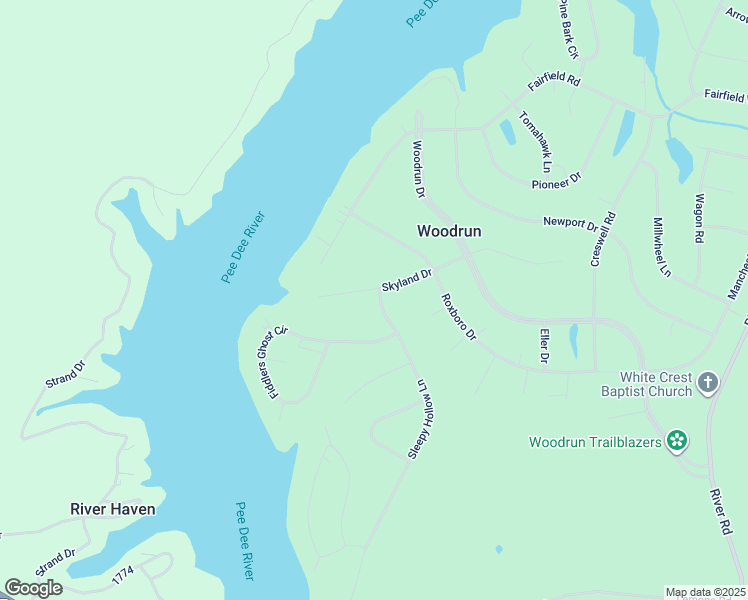 map of restaurants, bars, coffee shops, grocery stores, and more near 305 Skyland Court in Mount Gilead