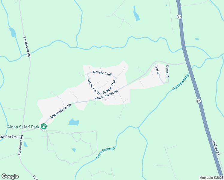 map of restaurants, bars, coffee shops, grocery stores, and more near 94 Apache Trail in Sanford