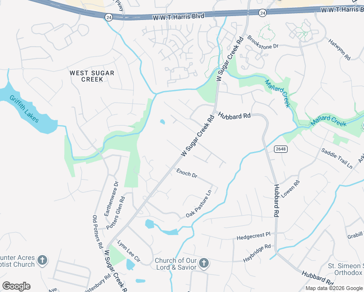 map of restaurants, bars, coffee shops, grocery stores, and more near 5325 West Sugar Creek Road in Charlotte