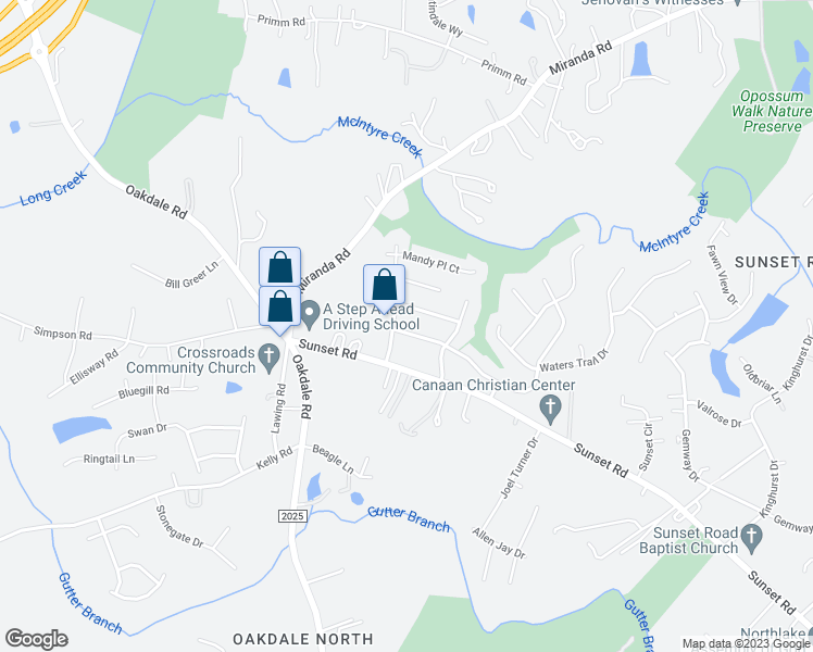 map of restaurants, bars, coffee shops, grocery stores, and more near 1711 Southwind Drive in Charlotte