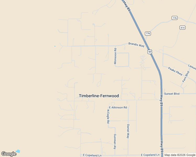 map of restaurants, bars, coffee shops, grocery stores, and more near 5400 Horseshoe Way in Flagstaff