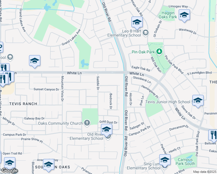 map of restaurants, bars, coffee shops, grocery stores, and more near 9833 Cimarron Trails Drive in Bakersfield