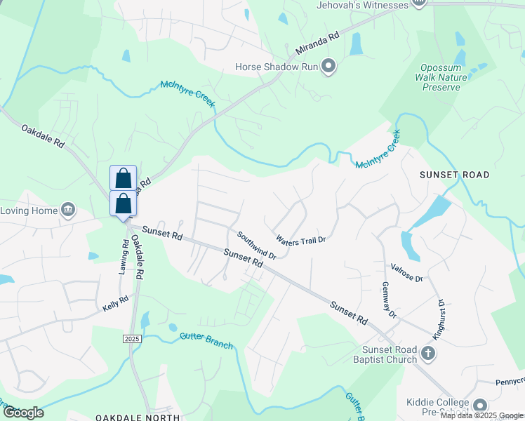 map of restaurants, bars, coffee shops, grocery stores, and more near 2331 Waters Trail Drive in Charlotte