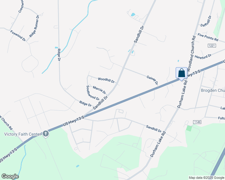 map of restaurants, bars, coffee shops, grocery stores, and more near 478 Sandhill Drive in Goldsboro