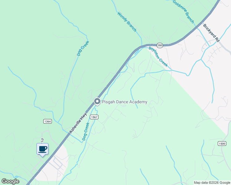 map of restaurants, bars, coffee shops, grocery stores, and more near 136 Limousine Lane in Transylvania County