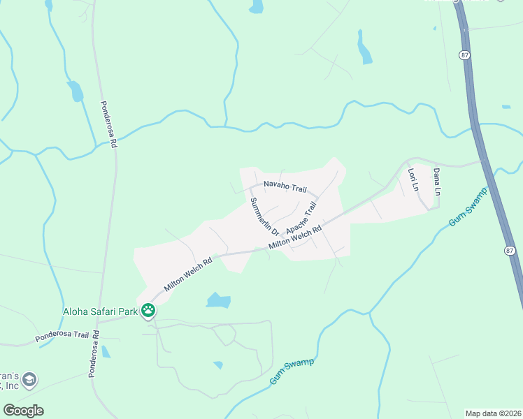 map of restaurants, bars, coffee shops, grocery stores, and more near 19 Oak Forest Drive in Sanford