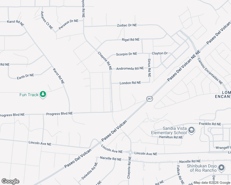 map of restaurants, bars, coffee shops, grocery stores, and more near Chayote Road Northeast in Rio Rancho