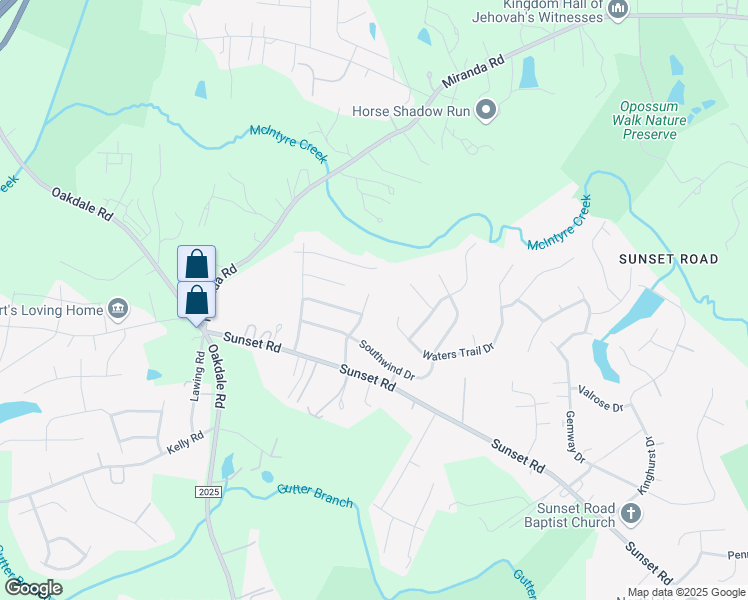map of restaurants, bars, coffee shops, grocery stores, and more near 2038 Sunset Village Drive in Charlotte