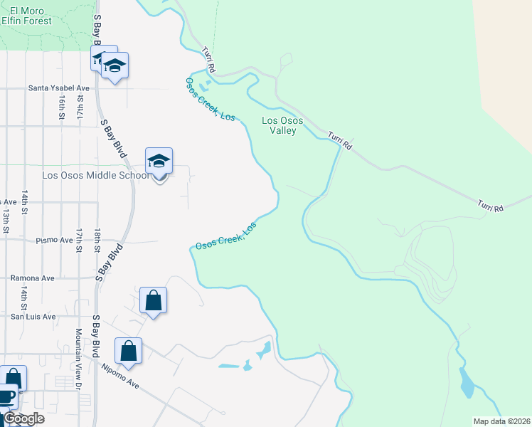 map of restaurants, bars, coffee shops, grocery stores, and more near 1951 Turri Road in San Luis Obispo