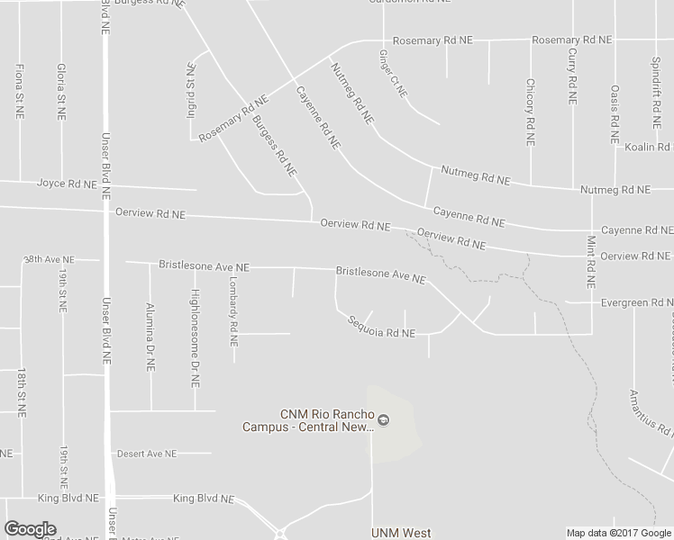 map of restaurants, bars, coffee shops, grocery stores, and more near Bristlesone Avenue Northeast in Albuquerque
